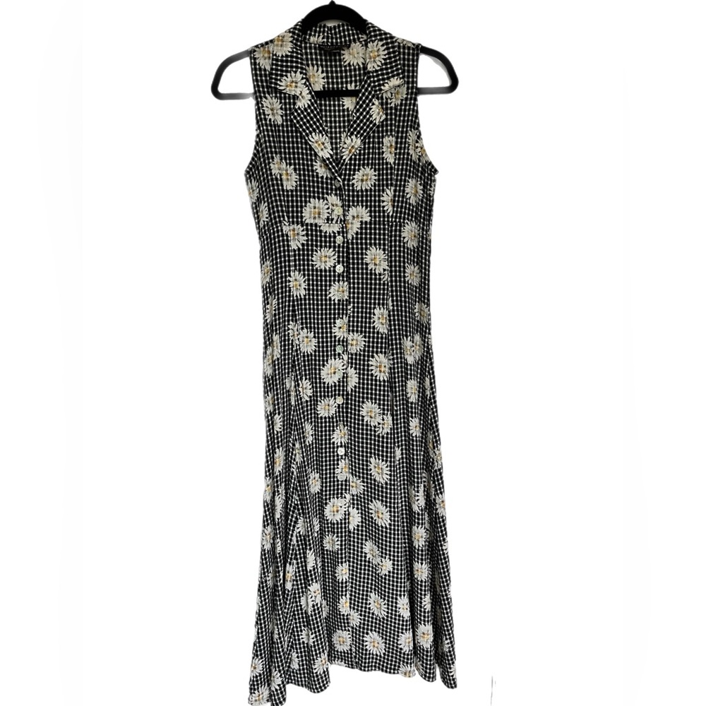 Metropolitan New York 90s Vintage daisy gingham dress